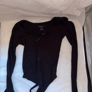 American Eagle Outfitters Black Long Sleeve Bodysuit